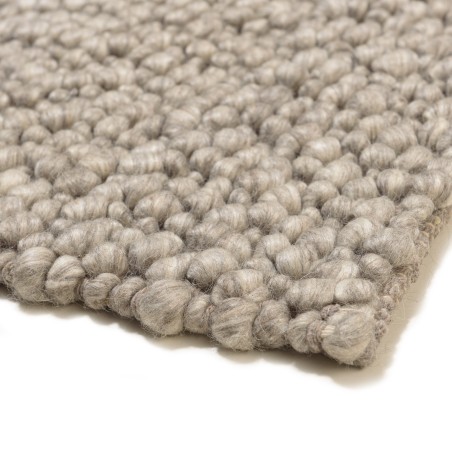 Alfombra rectangular 300x400cm de lana bouclé gris | Macabane