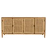 Buffet 4 portes 170cm en bois de mindi et rotin naturel | Macabane