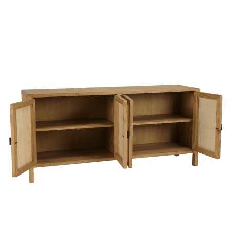 Buffet 4 portes 170cm en bois de mindi et rotin naturel | Macabane