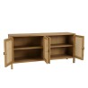 Buffet 4 portes 170cm en bois de mindi et rotin naturel | Macabane