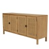 Buffet 4 portes 170cm en bois de mindi et rotin naturel | Macabane