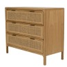 Ladekast 3 lades 100cm van mindihout en naturel rotan