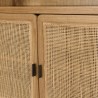 Bücherregal 2 Türen 3 Böden H180cm aus Mindiholz und Rattan | Macabane