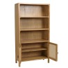 Bücherregal 2 Türen 3 Böden H180cm aus Mindiholz und Rattan | Macabane