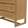 Cassettiera 4 cassetti 90cm in legno di mindi e rattan naturale