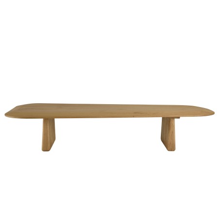 AMY - Organic coffee table, 147cm wide x 28cm high, made from mindi wood