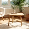 AMY - Round side table in mindi wood, D60cm
