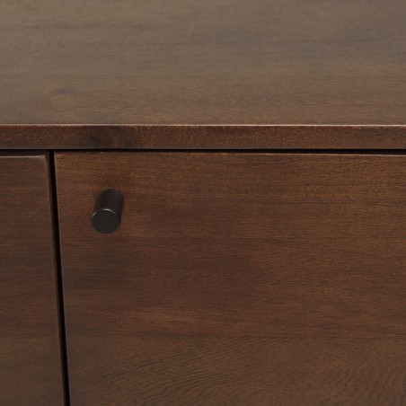 Buffet design bois foncé et métal noir 4 portes | Macabane