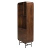 Design boekenkast donker hout en zwart metaal 2 deuren