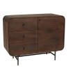 ALIX - Designer sideboard in dark wood and black metal, 1 door and 3 drawers