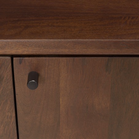 Buffet design bois foncé et métal noir 4 portes - Macabane