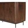 Buffet design bois foncé et métal noir 4 portes - Macabane