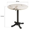 ICARE - Set n. 1: tavolo bistrot D70cm pieghevole in ceramica marmorizzato chiaro