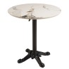 ICARE - Conjunto n.º 1: mesa bistró D70cm plegable de cerámica marmoleado claro