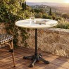 ICARE - Set n. 2: tavolo bistrot D70cm in ceramica marmorizzato chiaro