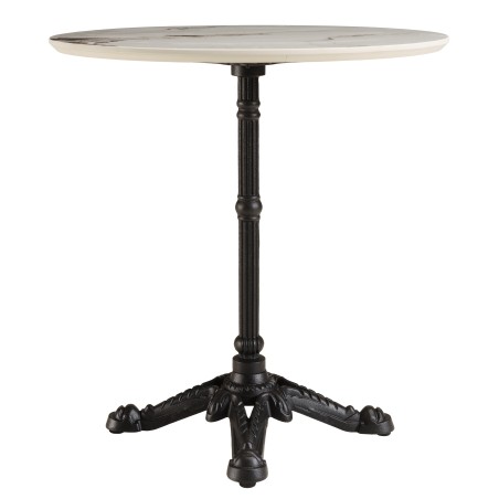 ICARE - Set no. 2: bistro table D70cm in light marbled ceramic
