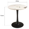 ICARE - Set n. 3: tavolo bistrot D70cm in ceramica marmorizzato chiaro