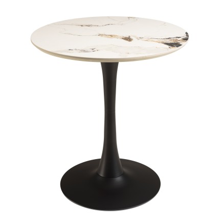 ICARE - Set nr. 3: bistrotafel D70cm van keramiek licht gemarmerd