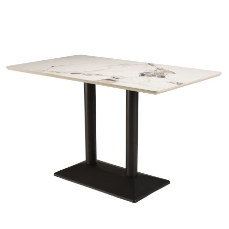 ICARE - Set no. 1: bistro table rectangular 120x70cm in light marbled ceramic