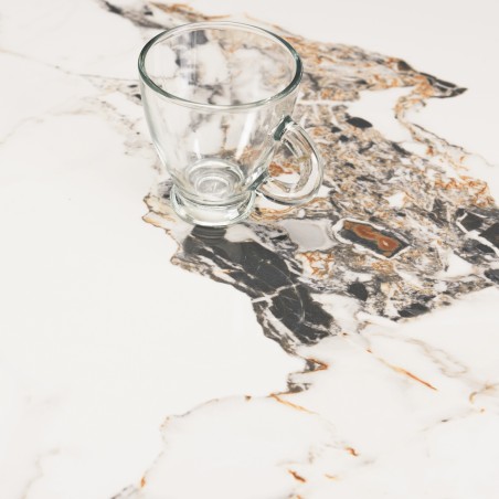 ICARE - Set no. 1: bistro table rectangular 120x70cm in light marbled ceramic