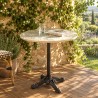 ICARE - Set no. 1: folding bistro table D70cm in green marbled ceramic