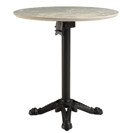 ICARE - Set no. 1: folding bistro table D70cm in green marbled ceramic