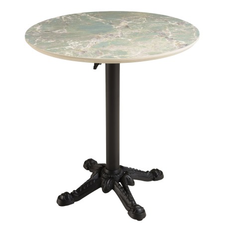 ICARE - Set nr. 1: bistrotafel D70cm opklapbaar van keramiek groen gemarmerd