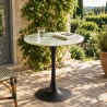 ICARE - Set no. 3: bistro table D70cm in green marbled ceramic