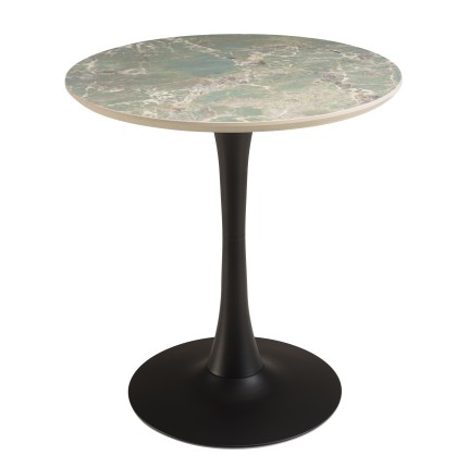 ICARE - Set Nr. 3: Bistrotisch D70cm aus Keramik grün marmoriert