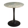 ICARE - Conjunto n.º 3: mesa bistró D70cm de cerámica marmoleado verde