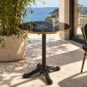 ICARE - Set n. 1: tavolo bistrot D70cm pieghevole in ceramica marmorizzato nero