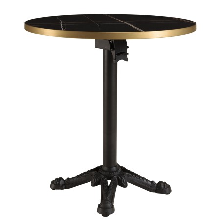 Table bistrot en céramique marbré noir | Meubles Macabane