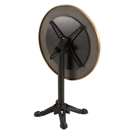 ICARE - Set no. 1: folding bistro table D70cm in black marbled ceramic
