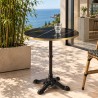 ICARE - Set Nr. 2: Bistrotisch D70cm aus Keramik schwarz marmoriert
