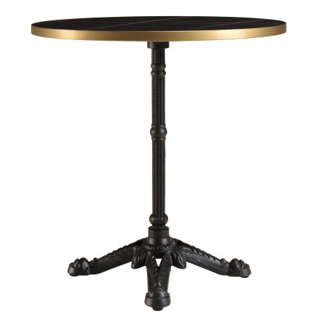 ICARE - Set n. 2: tavolo bistrot D70cm in ceramica marmorizzato nero