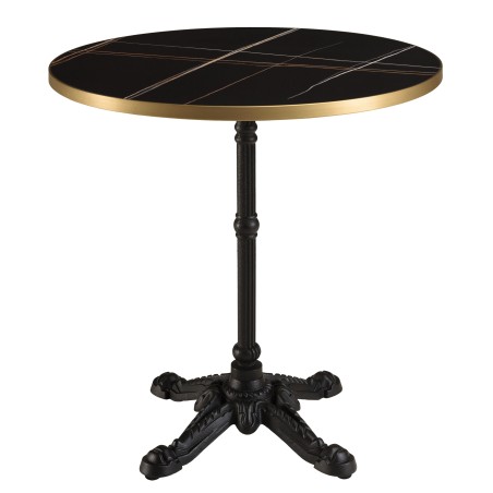 ICARE - Set nr. 2: bistrotafel D70cm van keramiek zwart gemarmerd