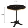 ICARE - Set Nr. 2: Bistrotisch D70cm aus Keramik schwarz marmoriert