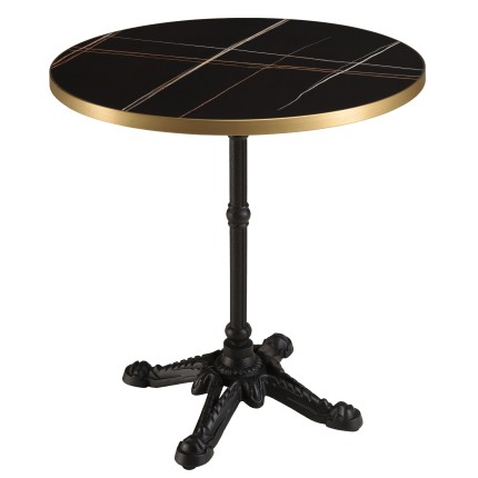 Table bistrot en céramique marbré noir | Meubles Macabane