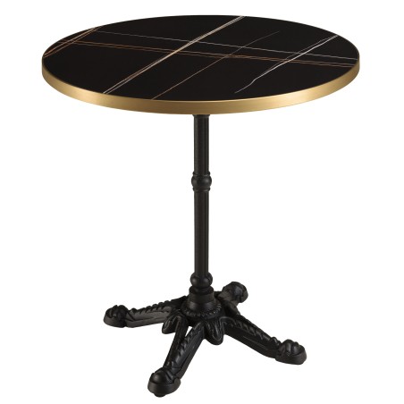 ICARE - Set nr. 2: bistrotafel D70cm van keramiek zwart gemarmerd