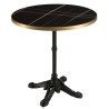 ICARE - Set n. 2: tavolo bistrot D70cm in ceramica marmorizzato nero