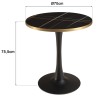 ICARE - Set nr. 3: bistrotafel D70cm van keramiek zwart gemarmerd