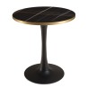 ICARE - Set n. 3: tavolo bistrot D70cm in ceramica marmorizzato nero