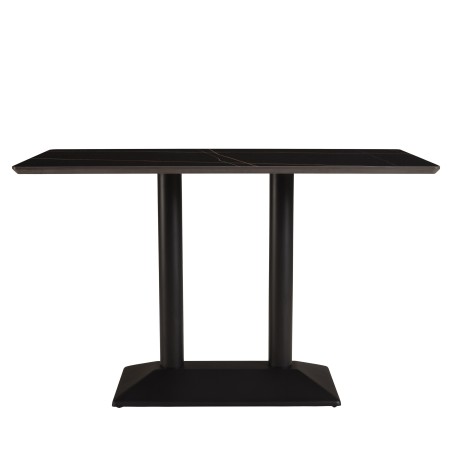 ICARE - Set nr. 1: bistrotafel rechthoekig 120x70cm van keramiek zwart gemarmerd