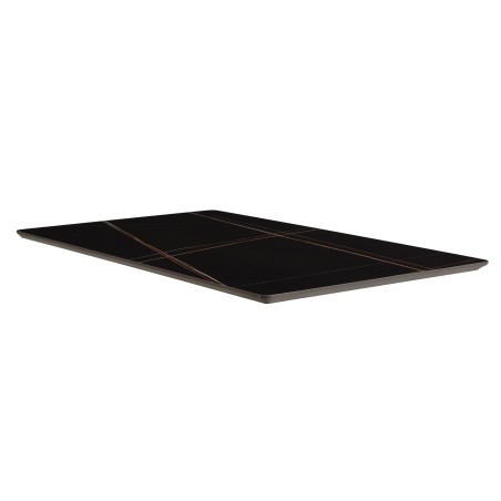ICARE - Set no. 1: bistro table rectangular 120x70cm in black marbled ceramic