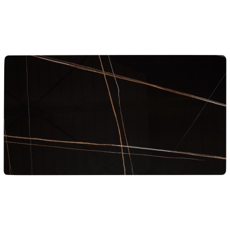ICARE - Set Nr. 1: Bistrotisch rechteckig 120x70cm aus Keramik schwarz marmoriert