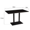 ICARE - Set no. 1: bistro table rectangular 120x70cm in black marbled ceramic