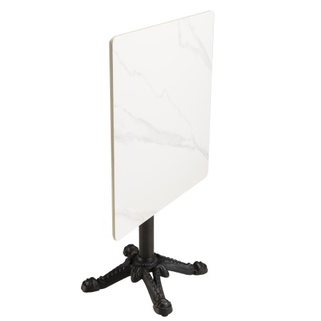 ICARE - Set no. 1: folding bistro table 70x70cm in white marbled ceramic