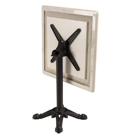 Table bistrot 70x70cm pliable en céramique marbré blanc | Macabane