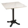 Table bistrot 70x70cm pliable en céramique marbré blanc | Macabane