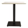 ICARE - Ensemble n°2: table bistrot 70x70cm en céramique marbré blanc